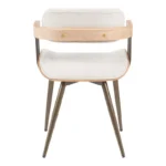 Πολυθρόνα Cameo μέταλλο μπρονζέ-white-wash ξύλο-μπέζ ύφασμα 53x49.5x75.5εκ - Image 6