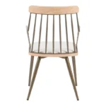 Πολυθρόνα Posse μέταλλο μπρονζέ-white wash ξύλο-μπεζ ύφασμα 52x59x83εκ - Image 6