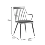 Πολυθρόνα Posse  μέταλλο μαύρο-καρυδί ξύλο-μαύρο pu 52x59x83εκ - Image 7