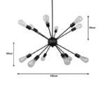 Φωτιστικό οροφής πολύφωτο Ponile μαύρο μέταλλο - Image 2
