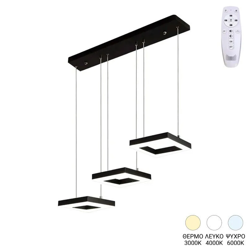 342-000101 Φωτιστικό οροφής τρίφωτο Benor led μέταλλο μαύρο - Image 1