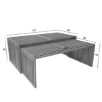 Τραπέζι Tinnie σετ 2τεμ teak ξύλο σε φυσική απόχρωση - Image 2