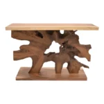 Κονσόλα Nasiol teak ξύλο σε φυσική απόχρωση 120x40x75εκ - Image 3