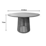 Τραπέζι Kenda Ι mindi ξύλο σε φυσική απόχρωση Φ120x75εκ - Image 5