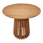 Τραπέζι Kenda I mindi ξύλο σε φυσική απόχρωση Φ80x75εκ