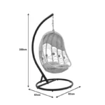 Κούνια Labreone rattan φυσική απόχρωση -μαύρο μέταλλο-μπεζ μαξιλάρι - Image 2