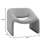 Πολυθρόνα Clous μπουκλέ ύφασμα σε ανοιχτή γκρι απόχρωση - Image 10