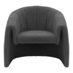 Πολυθρόνα Fassy μπουκλέ ύφασμα σε ανθρακί απόχρωση - Image 6