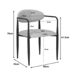 Πολυθρόνα Kalone ύφασμα σε ανθρακί απόχρωση 56x55x78εκ - Image 9