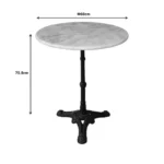 Τραπέζι μαρμάρινο Ancara μαντέμι σε λευκή-μαύρη απόχρωση - Image 2