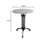 Τραπέζι μαρμάρινο Bastile μαντέμι σε λευκή-μαύρη απόχρωση - Image 2