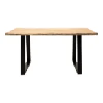 Τραπέζι Miles μασίφ ξύλο ακακίας 3.7-4εκ σε φυσική απόχρωση με μαύρα μεταλλικά πόδια 180x90x76εκ - Image 4