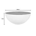 Τραπέζι σαλονιού Coffelty μασίφ ξύλο ακακίας - λευκό μέταλλο - Image 2