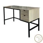 Γραφείο εργασίας Ramen σε sonoma απόχρωση με μαύρα μεταλλικά πόδια