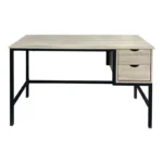 Γραφείο εργασίας Ramen σε sonoma απόχρωση με μαύρα μεταλλικά πόδια - Image 4