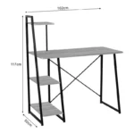 Γραφείο εργασίας Deckstor με ραφιέρα σε oak απόχρωση με πόδι μαύρο μέταλλο - Image 2