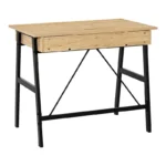 Γραφείο εργασίας Lione με συρτάρια σε oak απόχρωση με πόδι μαύρο μέταλλο - Image 4