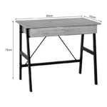 Γραφείο εργασίας Lione με συρτάρια σε oak απόχρωση με πόδι μαύρο μέταλλο - Image 2