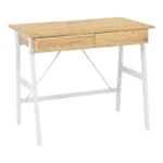 Γραφείο εργασίας Lione με συρτάρια σε oak απόχρωση με πόδι λευκό μέταλλο