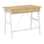 Γραφείο εργασίας Lione με συρτάρια σε oak απόχρωση με πόδι λευκό μέταλλο - Image 4