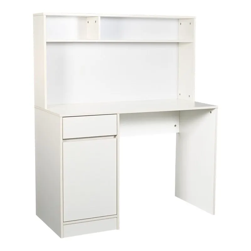 375-000009 Γραφείο εργασίας Secreta με ράφι σε λευκή απόχρωση - Image 1