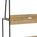 Γραφείο εργασίας Herbey με ράφια σε oak απόχρωση με πόδι μαύρο μέταλλο - Image 3