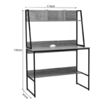 Γραφείο εργασίας Herbey με ράφια σε oak απόχρωση με πόδι μαύρο μέταλλο - Image 2