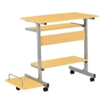 Γραφείο υπολογιστή Veronce σε φυσική απόχρωση με μεταλλικό σκελετό - Image 5