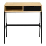 Γραφείο εργασίας Rezio με ράφι και συρτάρι σε oak απόχρωση με μαύρο μεταλλικό σκελετό - Image 4