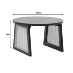 Τραπέζι Tamarind ξύλο mango-φυσικό rattan σε μαύρη απόχρωση - Image 5