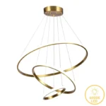 Φωτιστικό οροφής τρίφωτο led Pelia μέταλλο σε χρυσή απόχρωση