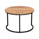 Τραπέζι σαλονιού Frina σετ 3τεμ μασίφ mango ξύλο σε φυσική απόχρωση με πόδι μαύρο μέταλλο - Image 6