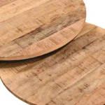 Τραπέζι σαλονιού Frina σετ 3τεμ μασίφ mango ξύλο σε φυσική απόχρωση με πόδι μαύρο μέταλλο - Image 3