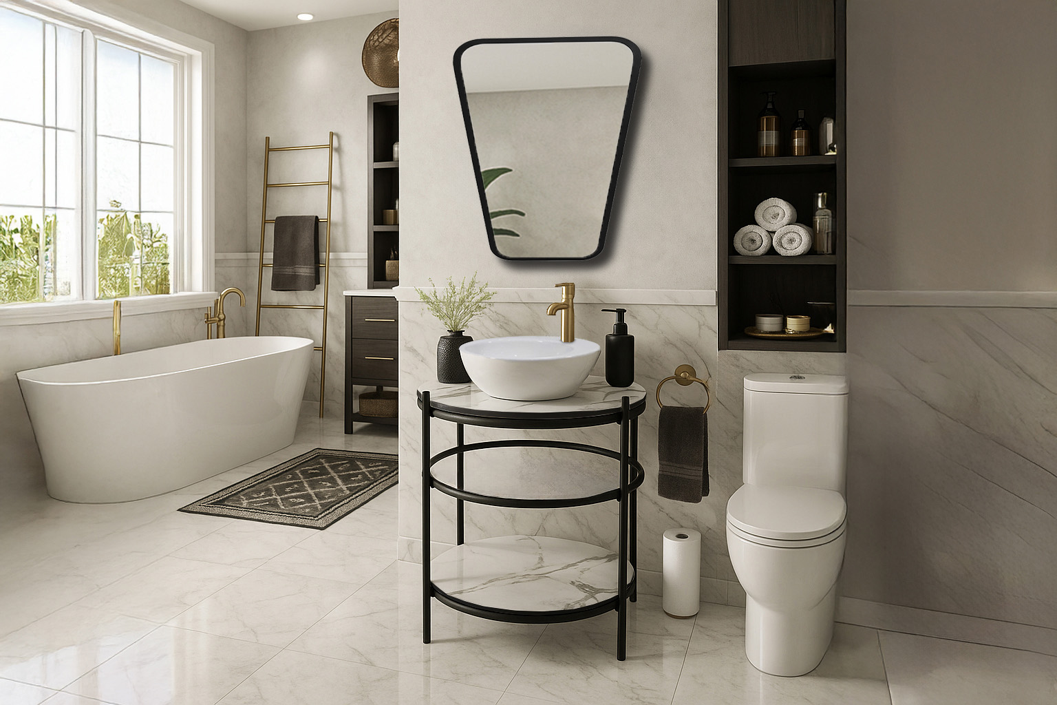 5145 Glossy White ΕΠΙΠΛΟ ΜΠΑΝΙΟΥ FLEX 5145 GLOSSY ΣΕ ΟΒΑΛ - Image 1