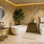 ΕΠΙΠΛΟ ΜΠΑΝΙΟΥ FLEX 5177 Marble Gold ΣΕ ΟΒΑΛ