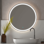 Καθρέφτης Nova Φ70, φωτιζόμενος με ψυχρό φως LED (6500Κ) , On / Off διακόπτη αφής