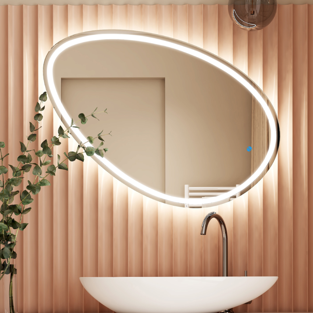 7-1000x1000 Καθρέφτης Olive 55x80 , επιλογή φως TRIMODE-LED, On/Off αφής , ρύθμιση έντασης , αποθαμβωτής - Image 1