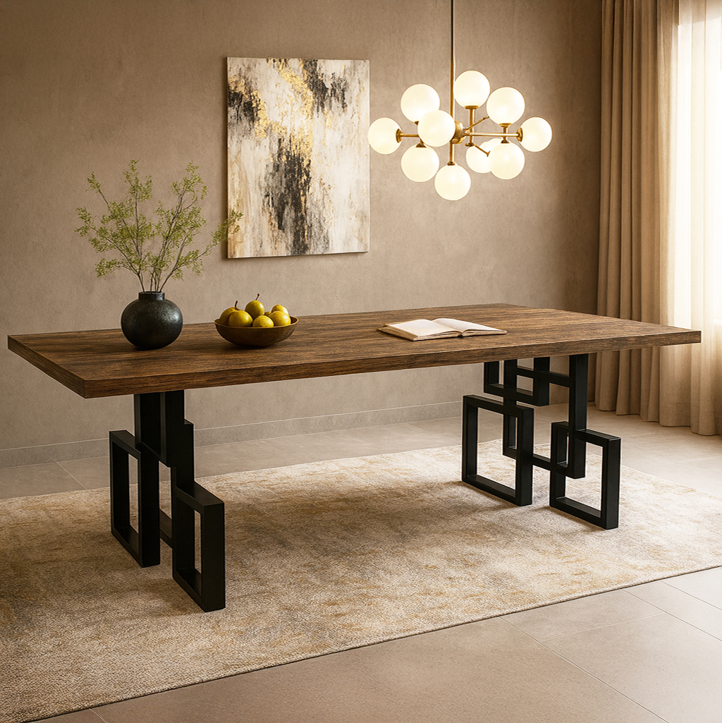 7763 ΤΡΑΠΕΖΑΡΙΑ SQUARE ΜΕ ΕΠΙΦΑΝΕΙΑ ΣΕ ΣΚΟΥΡΟ ΚΑΦΕ ΧΡΩΜΑ - Image 1