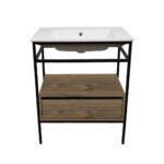 ΕΠΙΠΛΟ ΜΠΑΝΙΟΥ ZENOS 7763 ΠΛΑΤΟΥΣ 85 cm ΣΕ ΑΠΟΧΡΩΣΗ ΣΚΟΥΡΟ ΚΑΦΕ - Image 2