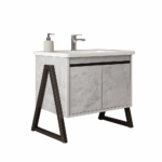 ΕΠΙΠΛΟ ΜΠΑΝΙΟΥ 7775 PRESTIGIA 100 cm ΜΕ ΒΑΣΕΙΣ ΣΤΟ ΠΑΛΙ ΣΕ ΟΨΗ ΜΑΡΜΑΡΟΥ ΜΕ ΓΚΡΙ ΝΕΡΑ - Image 2