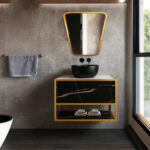 ΕΠΙΠΛΟ ΜΠΑΝΙΟΥ 7767 GOLD CARTESIO 70 cm ΣΕ ΑΠΟΧΡΩΣΗ ΜΑΥΡΟΥ ΜΑΡΜΑΡΟΥ