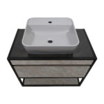 ΕΠΙΠΛΟ ΜΠΑΝΙΟΥ K540 CARTESIO 80 cm ΣΕ ΑΠΟΧΡΩΣΗ ΣΚΟΥΡΟΥ ΤΣΙΜΕΝΤΟΥ - Image 3