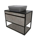 ΕΠΙΠΛΟ ΜΠΑΝΙΟΥ K540 CARTESIO 80 cm ΣΕ ΑΠΟΧΡΩΣΗ ΣΚΟΥΡΟΥ ΤΣΙΜΕΝΤΟΥ - Image 2