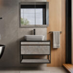 ΕΠΙΠΛΟ ΜΠΑΝΙΟΥ K540 CARTESIO 80 cm ΣΕ ΑΠΟΧΡΩΣΗ ΣΚΟΥΡΟΥ ΤΣΙΜΕΝΤΟΥ