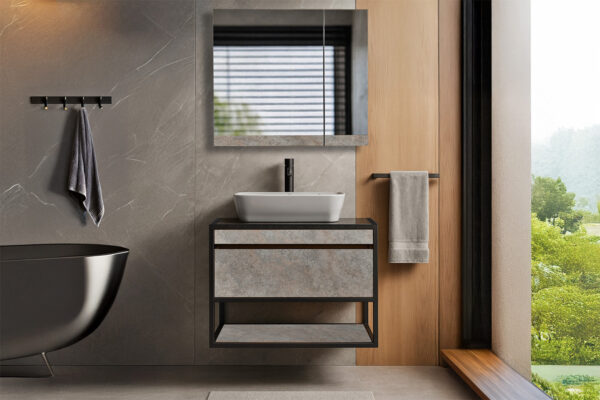 ΕΠΙΠΛΟ ΜΠΑΝΙΟΥ K540 CARTESIO 70 cm ΣΕ ΑΠΟΧΡΩΣΗ ΣΚΟΥΡΟΥ ΤΣΙΜΕΝΤΟΥ