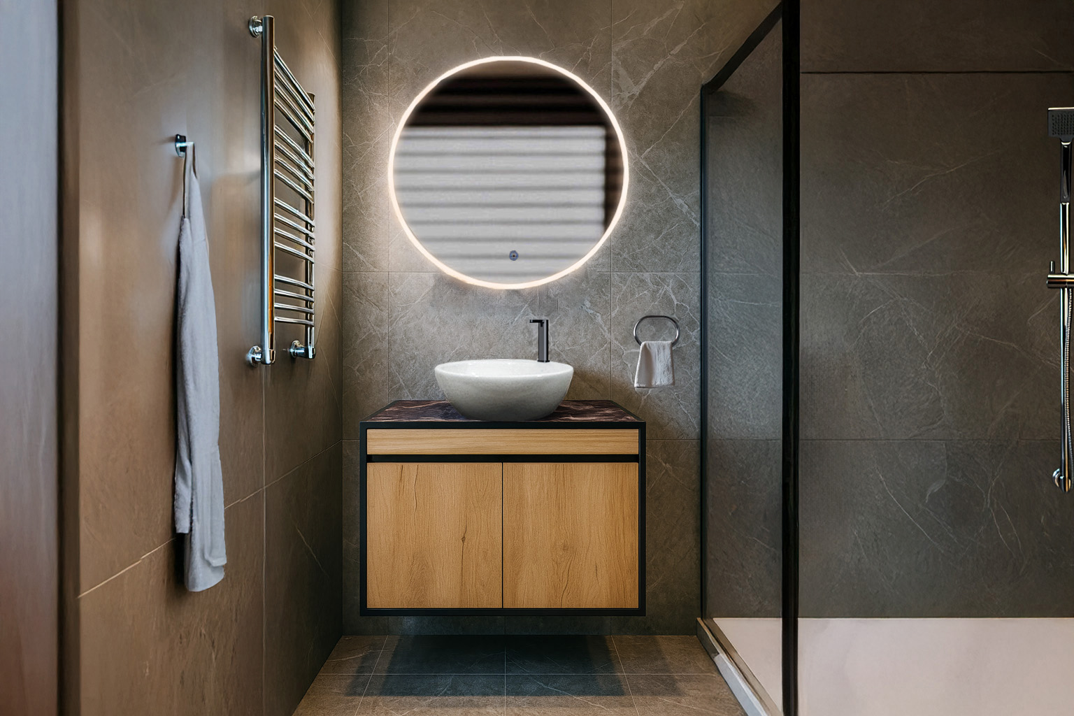 80nt K529 DECOR 3 ΕΠΙΠΛΟ ΜΠΑΝΙΟΥ K529 RIGHELLO 80 cm ΣΕ ΦΥΣΙΚΗ ΑΠΟΧΡΩΣΗ ΞΥΛΟΥ - Image 1