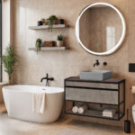 ΕΠΙΠΛΟ ΜΠΑΝΙΟΥ K540 CARTESIO 90 cm ΣΕ ΑΠΟΧΡΩΣΗ ΣΚΟΥΡΟ ΤΣΙΜΕΝΤΟ