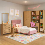 Τουαλέτα Blush Παιδική-Εφηβική Σε Φυσική Όψη Ξύλου Με Τέσσερα Συρτάρια