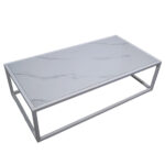 ΤΡΑΠΕΖΙ ΣΑΛΟΝΙΟΥ MARBELLA ΜΕ ΕΠΙΦΑΝΕΙΑ ΑΠΟ ΠΛΑΚΑΚΙ ΜΕ ΜΑΡΜΑΡΙΝΗ ΟΨΗ ΣΕ ΛΕΥΚΟ ΧΡΩΜΑ - Image 2