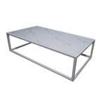 ΤΡΑΠΕΖΙ ΣΑΛΟΝΙΟΥ MARBELLA ΜΕ ΕΠΙΦΑΝΕΙΑ ΑΠΟ ΠΛΑΚΑΚΙ ΣΕ ΟΨΗ ΜΑΥΡΟΥ ΜΑΡΜΑΡΟΥ ΜΕ ΛΕΥΚΗ ΜΕΤΑΛΛΙΚΗ ΒΑΣΗ - Image 2